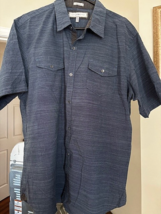 pd&amp; Co. Mens button up ss shirt sz XL brushed blue color 70% cotton - $13.86