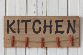 Kitchen wall Sign with clips in distressed wood - $32.00