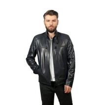 Vinci The Leroy Navy Blue Leather Men Jacket image 10