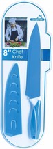 Stainless Steel 8” Non-Stick Chef Knife with Protective Cover Blue - £6.95 GBP