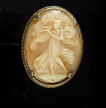 Antique carved Cameo winged eros dancing cupid with flutes greek God of ... - $325.00