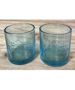 Don Julio Tequila Glasses Set of 2 Mexico Recycled Glass Blue Low Ball B... - £46.39 GBP