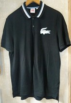Lacoste Live Polo Shirt Men Size 5 Large Black Short Sleeve Big Crocodil... - $36.12