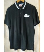 Lacoste Live Polo Shirt Men Size 5 Large Black Short Sleeve Big Crocodil... - $36.12