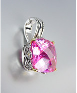 Designer Style Silver Gold Balinese Filigree Pink Rose Quartz CZ Crystal... - £21.57 GBP