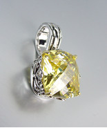 Designer Silver Gold Balinese Filigree Lemon Yellow Citrine CZ Crystal P... - £21.57 GBP