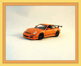 Porsche 911 (997) Gt3 Rs Welly 1/34 Orange Diecast Car Model, Porsche Collection - $26.23