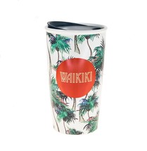 Starbucks Hawaii Waikiki Palm Tree Ceramic Traveler Tumbler Coffee Mug 12oz 2016 - £74.38 GBP