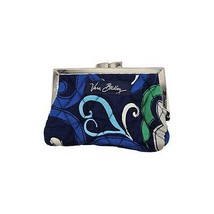 Vera Bradley Kiss Lock Coin Purse Mosaic Change Pouch Holder Blues Greens - $15.51