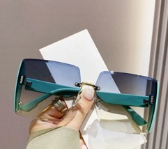 Oversized Rimless Fashion For Women Men Casual Gradient Glasses For Summer Beach - £4.19 GBP