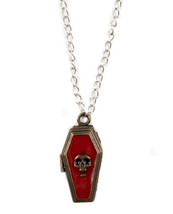 Funky Gothic Coffin Poison Necklace Locket Skull Vampire Message Box Jewelry-NEW - $12.73