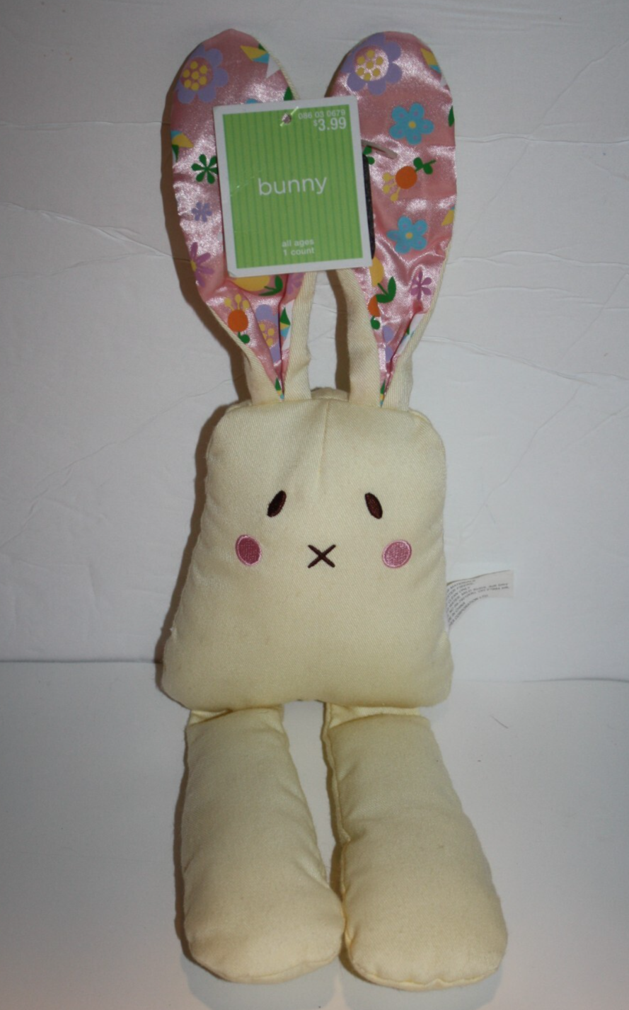 Soyea Easter Bunny Rabbit 12&quot; Yellow Cloth Plush Satin Flowers Soft Toy ... - $14.95