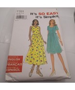 1997 Simplicity Pattern 7701 Misses Dress Uncut Size 8-18 - €8,55 EUR
