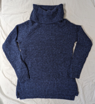 Hilary Radley Sweater Long Sleeve Blue Women&#39;s Size Medium Pull Over Turtle Neck - £14.64 GBP