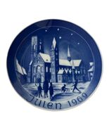 Vintage Ribe Domkirke Denmark 1969 Blue Plate 8 Inch Church Scene - $22.50