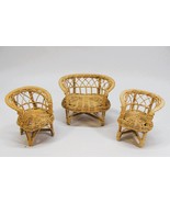 VINTAGE RARE RATTAN WICKER FURNITURE FOR 12&quot; DOLLS BARBIE - $29.99