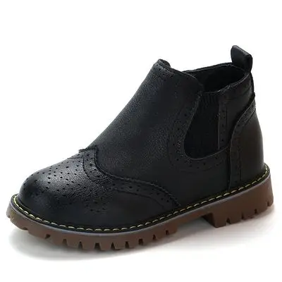  2024 Spring Kids Leather Chelsea Boots Waterproof Children Sneakers Gray Black  - £181.64 GBP