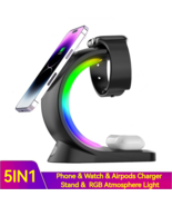 4 In 1 Magnetic Wireless Charger Fast Charging For Smart Phone Atmospher... - £39.79 GBP
