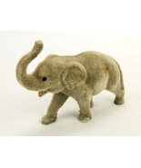 Unmatched Pair of Elephant Figurines, Flocked Plastic &amp; Painted Metal, #... - £11.47 GBP
