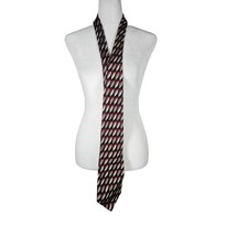 Croft and Barrow Men&#39;s Silk Tie 62&quot; Red Black Brown White Leaves - $126.23 MXN