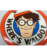 Vintage Red Where&#39;s Waldo 1991 Button Badge Pinback Very Good - £11.76 GBP