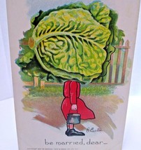Fantasy Postcard Tuck E Curtis Lettuce Face Anthropomorphic Garden Patch Series  - £32.75 GBP