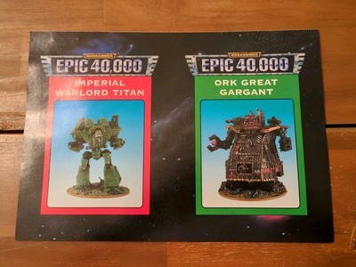 Warhammer Epic 40k Imperial Warlord Titan And Ork Great Gargant Stat Car... - $22.76