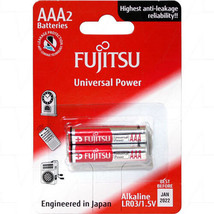 Fujitsu Alkaline Blister Universal Power (Pack of 2) - AAA - $13.59