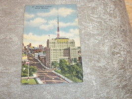 Detroit Michigan Maccabees Building &amp; WXYZ May 1957 posted w 2 cent stamp VG+ - £4.71 GBP