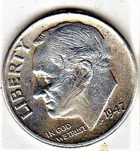 Roosevelt Dime Coin 1947 - $9.00