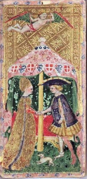 Visconti Tarot Cards deck Wicca THE LOVERS Wicca Print Poster - $13.81