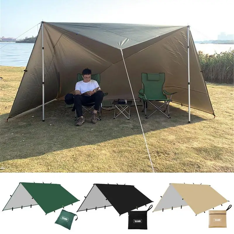 Camping Tent Tarp Sunshade Hammock Rain Fly Waterproof Hammock Tarp Triangle - £35.08 GBP+
