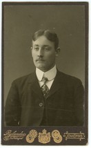 CIRCA 1900&#39;S CDV Handsome Swedish Man Suit Mustache Rylander Jonkoping Sweden - £7.46 GBP