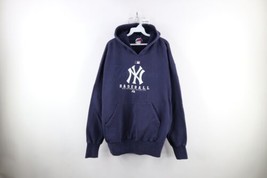 Vintage Majestic Mens 3XL Faded Spell Out New York Yankees Hoodie Sweatshirt - £54.14 GBP