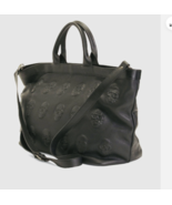 Iopelle IO PELLE Italy Leather Skull Weekender Tote Bag Black XL NWT - $296.97