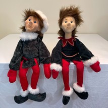 Jimmine LOT OF 2 Christmas Elf Plush Dolls Carter Hawley Hale Stores EXCLUSIVE - £63.98 GBP