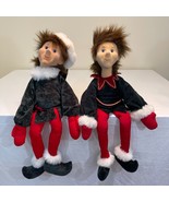 Jimmine LOT OF 2 Christmas Elf Plush Dolls Carter Hawley Hale Stores EXC... - £63.59 GBP