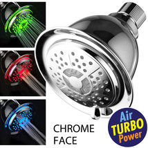 All-Chrome LED Shower Head with Air Turbo Pressure-Boost Nozzle Technology - $29.99