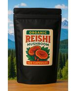 Certified ORGANIC REISHI mushroom extract (120 vegan capsules)Stress man... - €14,16 EUR