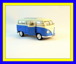 1963 Volkswagen T1 Bus Metallic Blue, Welly 1/32 Diecast Car Collector's Model - £27.12 GBP