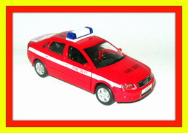  AUDI A4 FIRE DEPT.CAR,WELLY 1/38 DIECAST CAR COLLECTOR&#39;S MODEL,AUDI COL... - $31.12