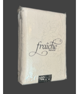 Fraîche Maison Holiday Tablecloth 60&quot; x 102&quot; White Solid Poinsettia Mate... - $27.72