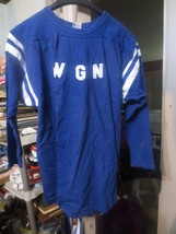 Vintage WGN Chicago Baseball Softball Uniform Shirt Long Sleeve Blue Mas... - £37.19 GBP