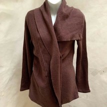 Anthropologie Moth S Wrap Sweater Purple Cardigan Asymmetric Shawl Collar - $24.49