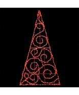 Deco Red Christmas Tree Outdoor Holiday LED Lighted Decoration Steel Wir... - £396.63 GBP