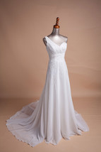 Rosyfancy Lace Applique One Shoulder A-line Chiffon Destination Wedding ... - $175.00