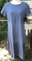NWT Vintage CHEROKEE Women&#39;s L Knit Maxi Dress Modest S/S Heathered Cool Blue - £19.62 GBP