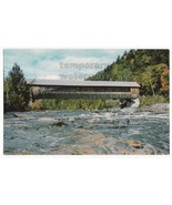 TYPICAL WOODEN COVERED BRIDGE~CREEK~RIVER~SCENIC VIEW~c1950s-60s old postcard - $3.22