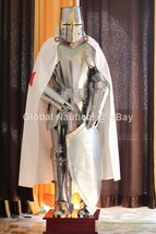 Medieval Knight Templar Armor Suit Full Costume Perfect with Suit Stand - £1,255.66 GBP