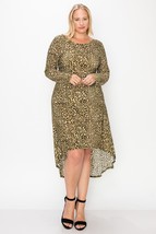 Cheetah Print Dress Featuring A Round Neck 1XL - £21.79 GBP+